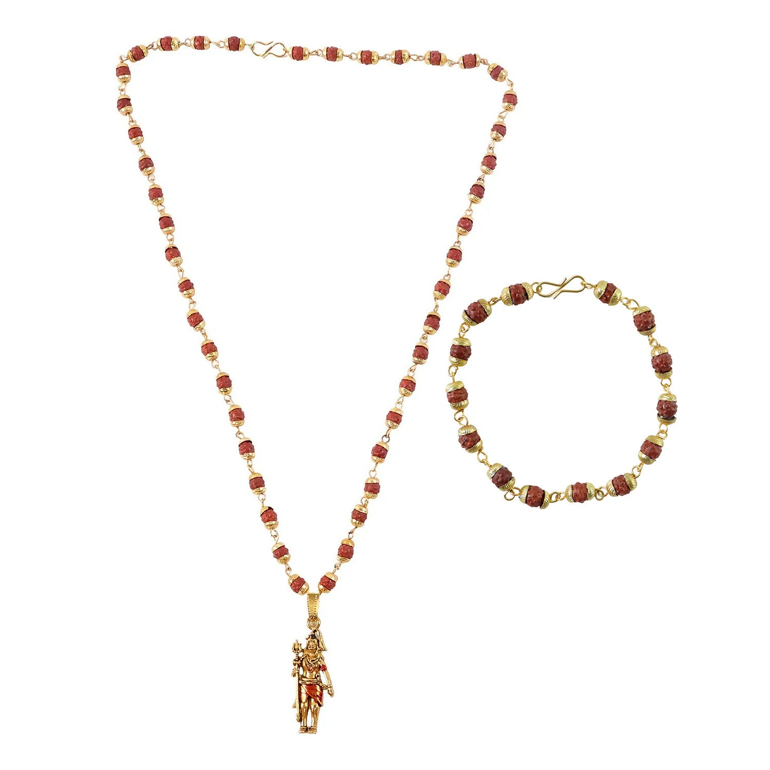 Mahadev Pendant with Rudraksha Necklace Combo - Image 5