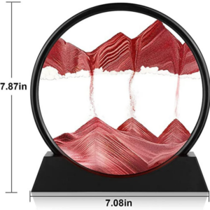 Premium Round Rotating Moving Sand Art Frame for Home & Office Décor | Mesmerizing Flowing Sand Picture with Elegant Black Stand | Relaxing Desktop Motion Showpiece for Living Room, Bedroom & Work Desk | Unique Stress-Relief Gift for All Occasions