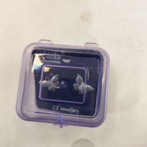 Diamond Accent Sterling Silver Butterfly Stud Earrings for Women and girls