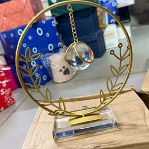 Crystal Ball Metal Ring Table Decor Modern Decorative Showpiece