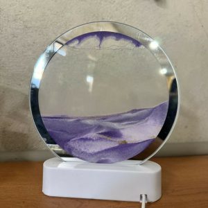 LED Round Static Lavender Sand Art Lamp | Ambient Decorative Night Light Décor