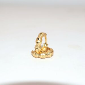 Gold Bamboo Texture Hoop Earrings kan ki bali for Women