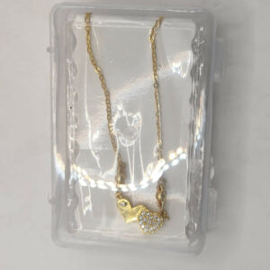 Gold Plated Double Heart Necklace with AD For women and girls