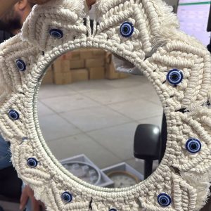 Macrame Wall Mirror Hanging Decorative Boho Round Mirror Decor
